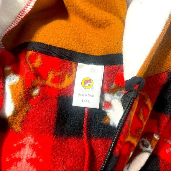 Buc-ee’s Unisex Size L/XL Onesie Beaver Hoodie/Tail Zip Up Pajama Lounge Pockets - Picture 10 of 11
